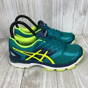 Asics GT-2000 4 - Womens Size 6 Running Shoes - Teal & Lemon T656N